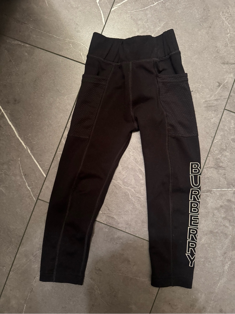 Burberry Black Logo Side-Strip Kids Leggings